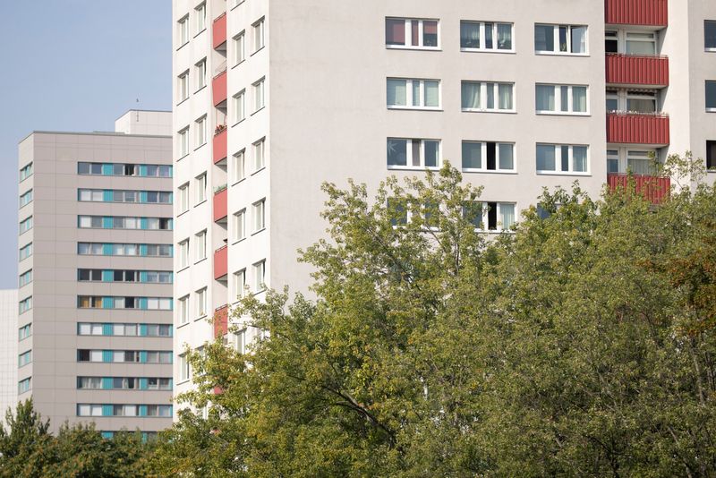 FILE PHOTO: Facades of apartment buildings are pictured at Mitte