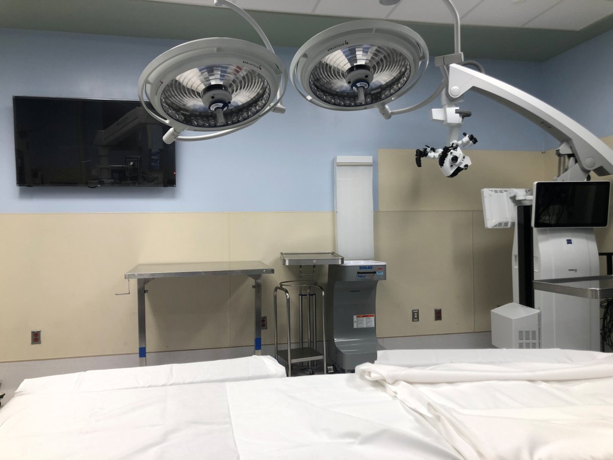 An empty operating room is seen in a Maryland hospital