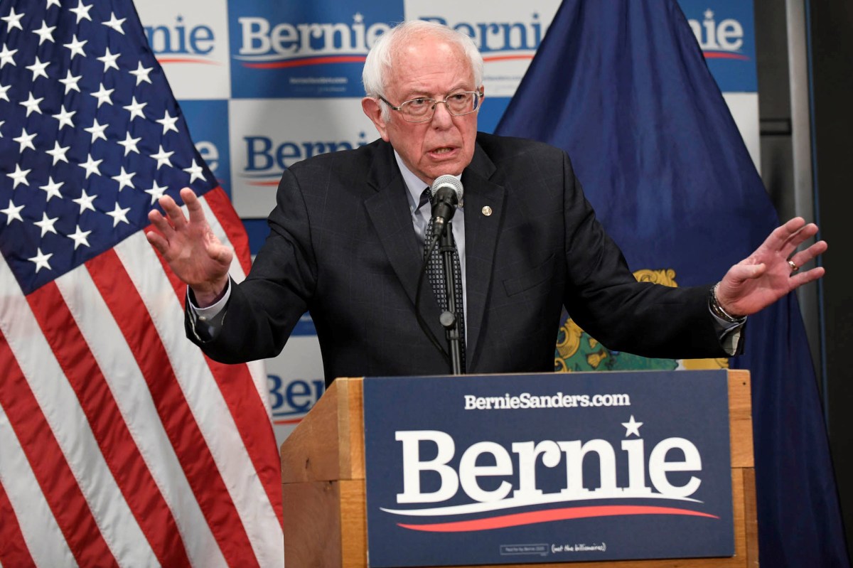 FILE PHOTO: Democratic U.S. presidential candidate Bernie Sanders speaks about