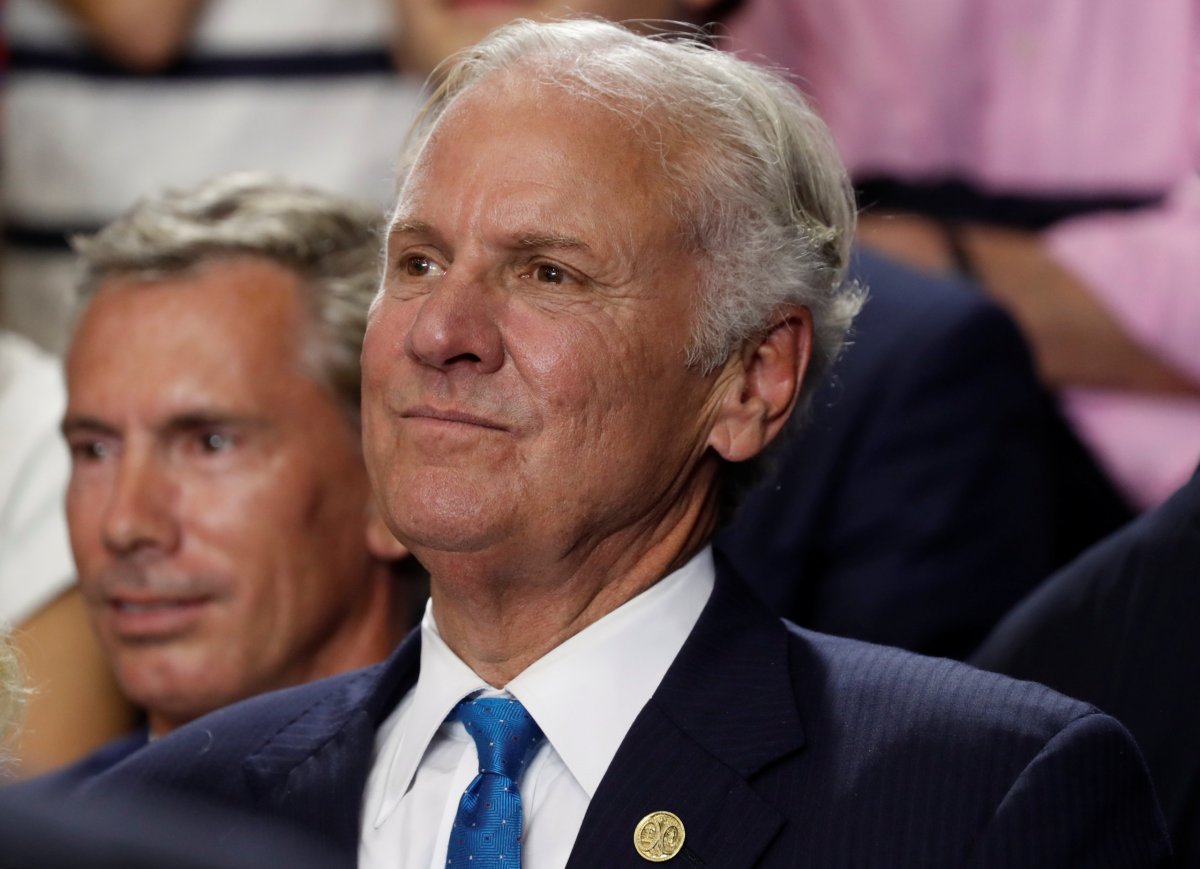 South Carolina Governor Henry McMaster looks on at a rally