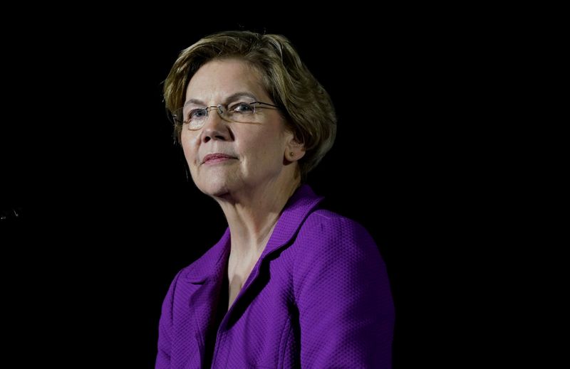 Democratic 2020 U.S. presidential candidate Senator Elizabeth Warren speaks to