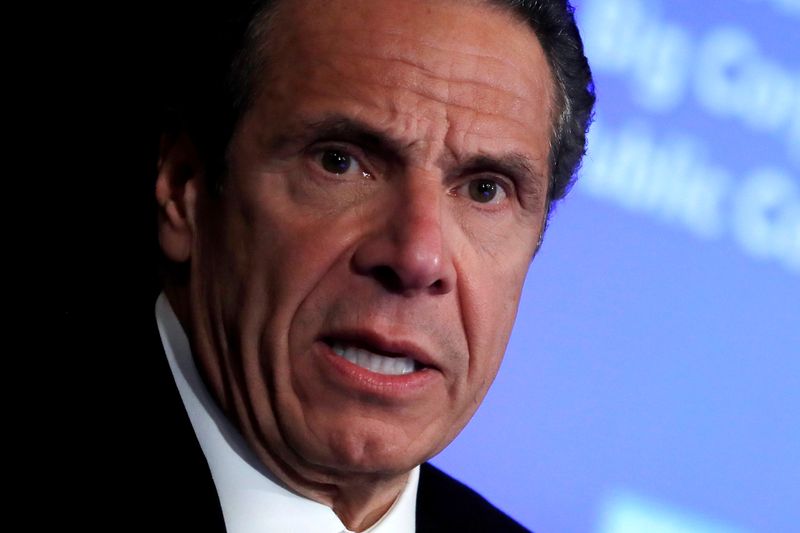 New York Governor Andrew Cuomo holds daily briefing at State