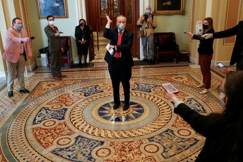 U.S. Senate Minority Leader Schumer arrives at the U.S. Capitol