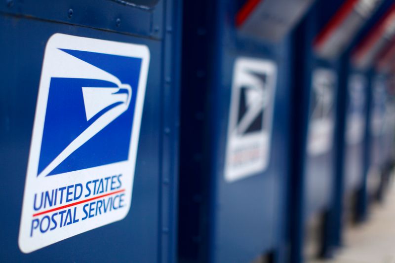 File photo of U.S. postal service mail boxes at a