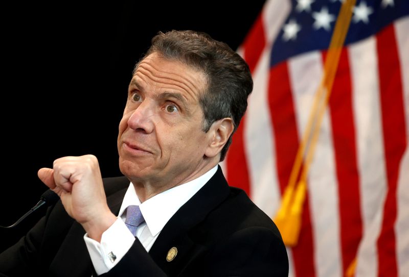 FILE PHOTO: New York Governor Andrew Cuomo holds daily briefing