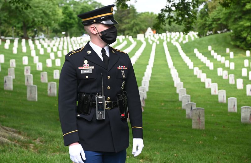 U.S. President Donald Trump visits Arlington National Cemetery on Memorial