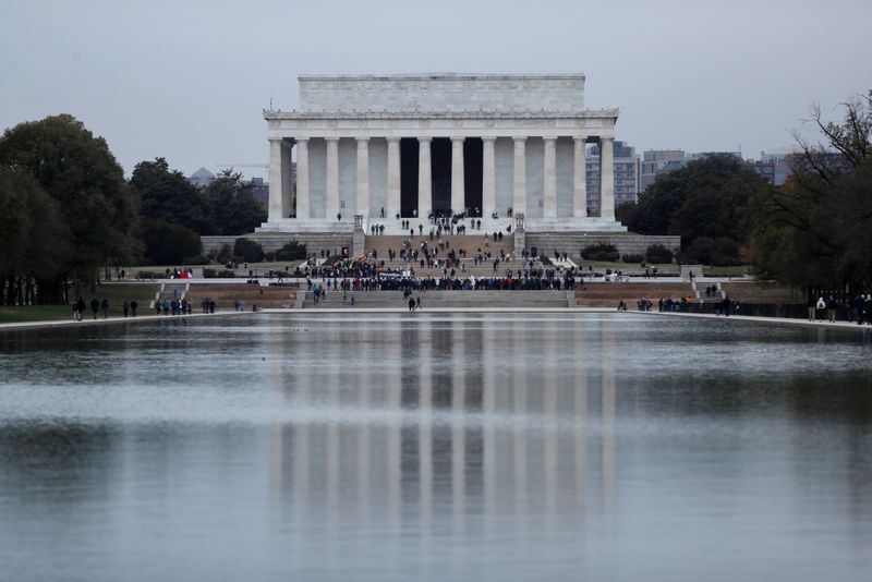 FILE PHOTO: A general view shows a reflecting pool between