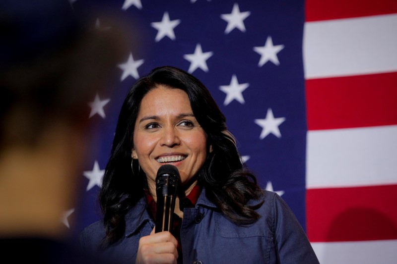 Democratic presidential candidate Rep. Tulsi Gabbard speaks during a campaign