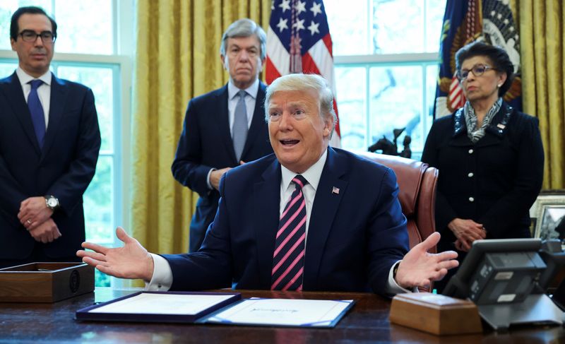 FILE PHOTO: U.S. President Trump participates in coronavirus relief bill