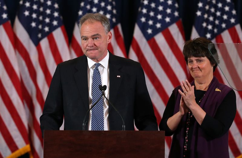 FILE PHOTO:  Democratic Vice President nominee Tim Kaine and