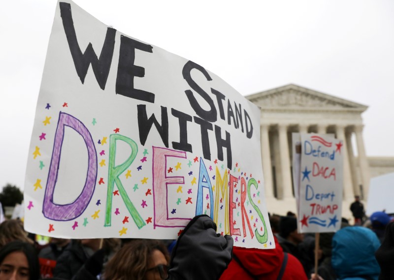 FILE PHOTO: Demonstrators rally outside the U.S. Supreme Court during