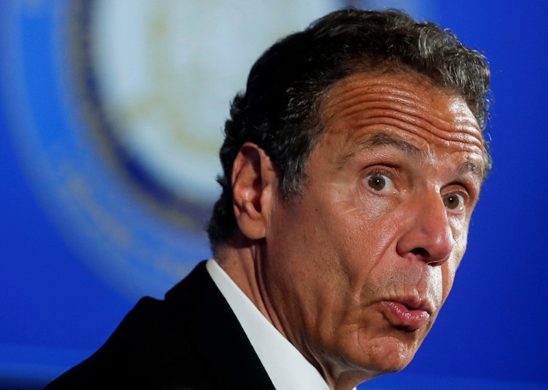 FILE PHOTO:  New York Governor Cuomo holds a briefing