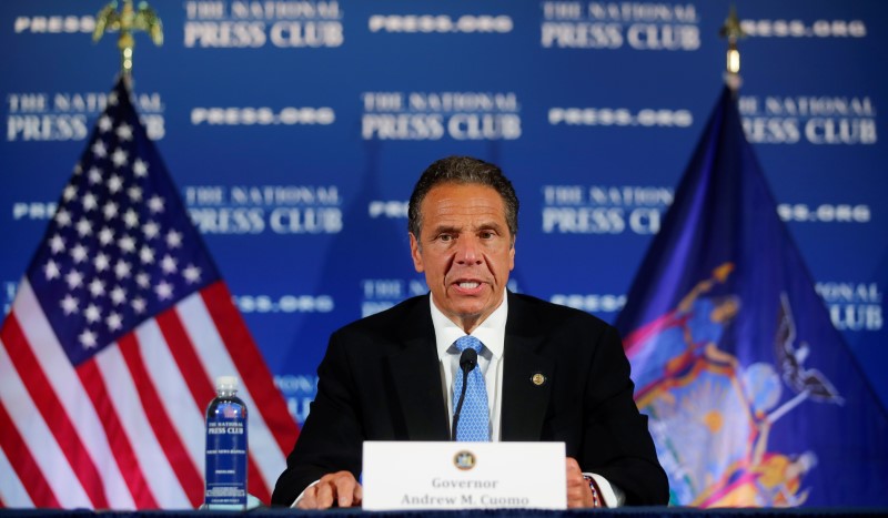 FILE PHOTO: New York Governor Cuomo holds a briefing on