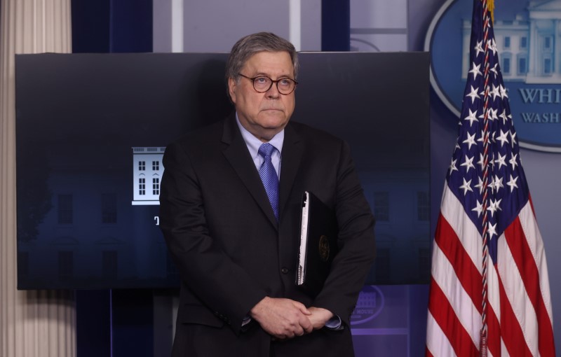 FILE PHOTO: FILE PHOTO: US Attorney General William Barr at