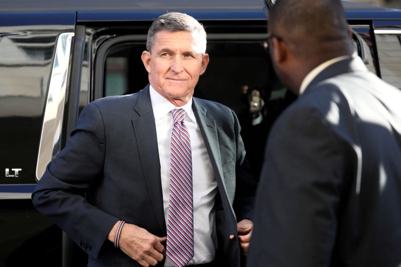 FILE PHOTO: Former national security adviser Flynn arrives for sentencing