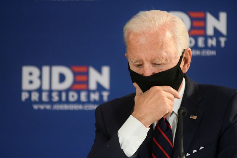 U.S. Democratic presidential candidate Joe Biden speaks during a campaign