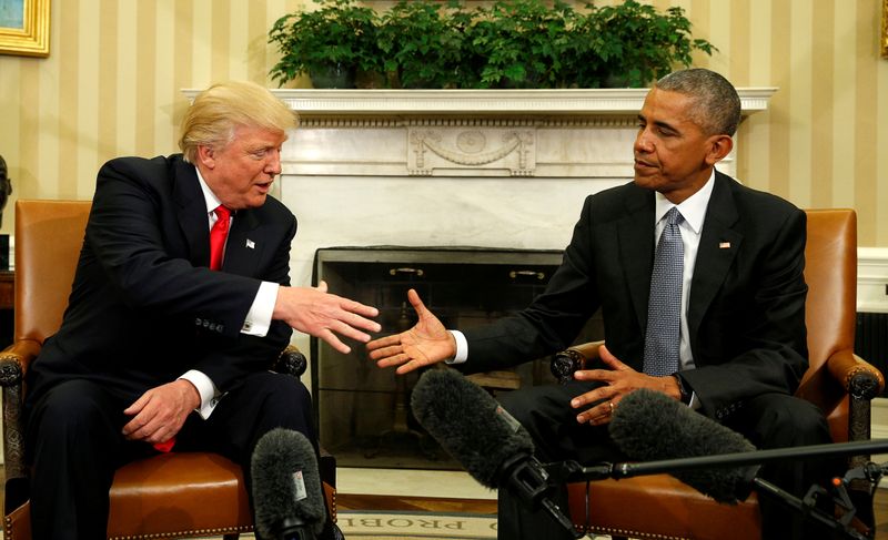 FILE PHOTO: Obama meets with Trump at the White House