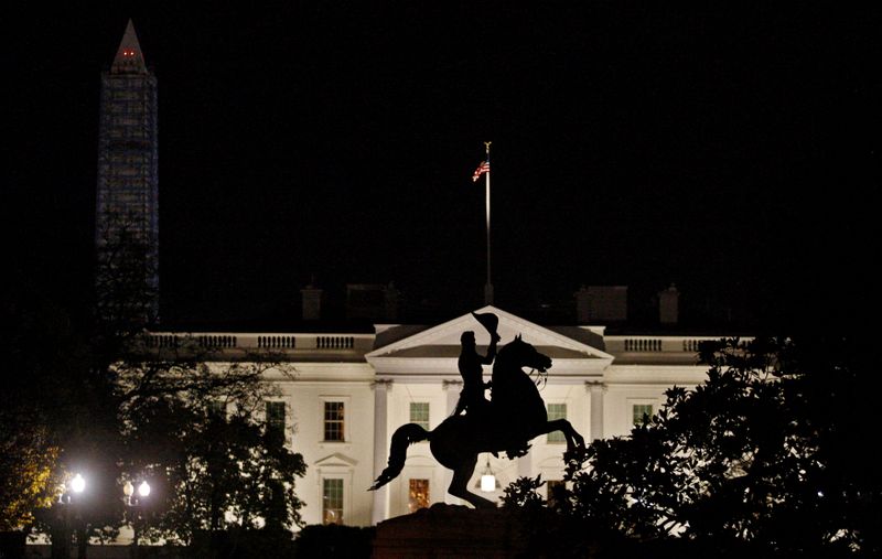 FILE PHOTO: The statue of U.S. President Jackson is silhouetted
