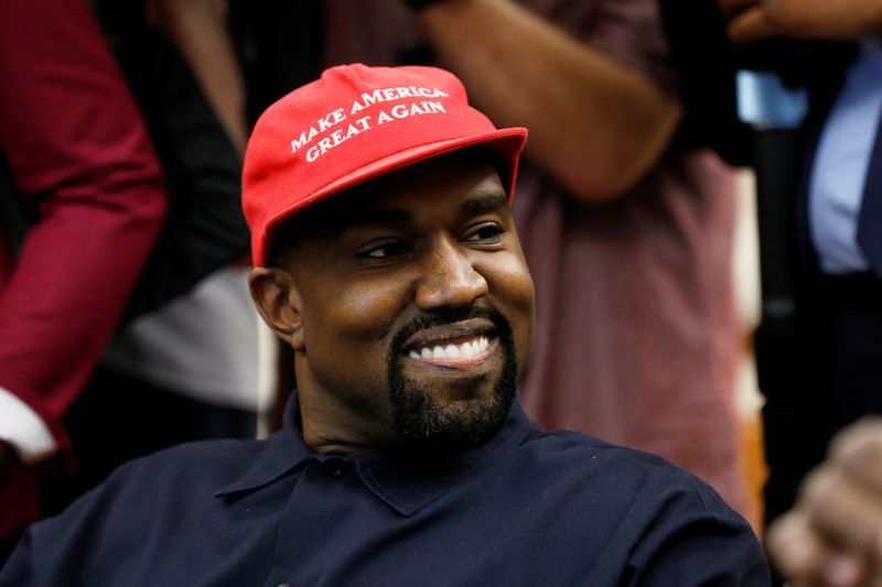 Rapper Kanye West attends a meeting with U.S. President Trump