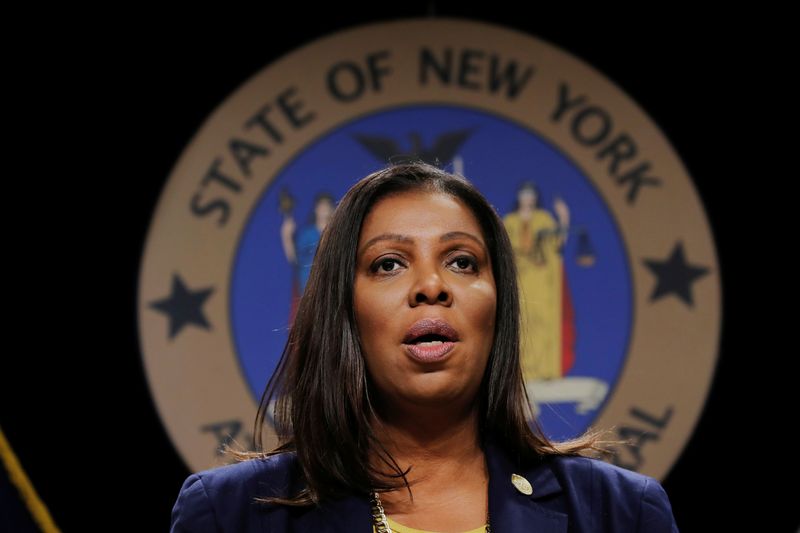 New York State Attorney General, Letitia James, announces a lawsuit