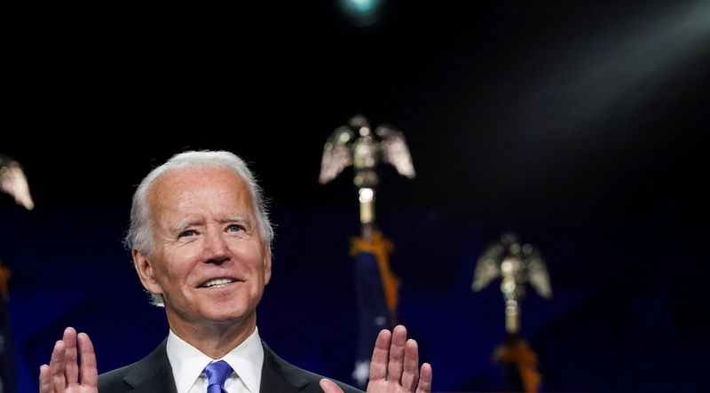Former U.S. Vice President Joe Biden accepts the 2020 Democratic