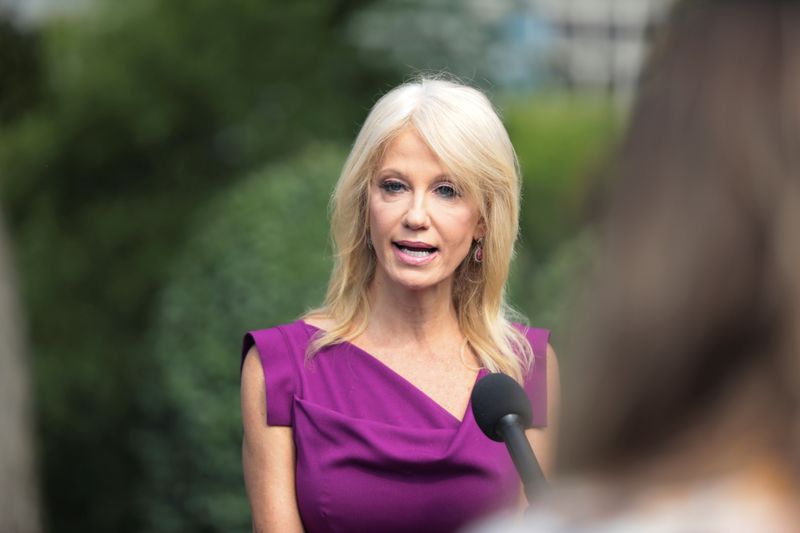 FILE PHOTO: White House adviser Kellyanne Conway speaks to reporters