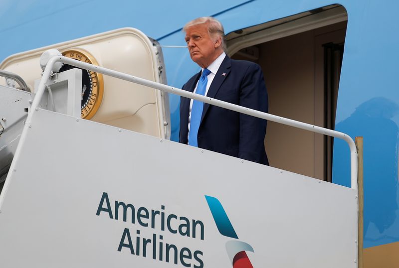 U.S. President Trump arrives at Charlotte Douglas International Airport in