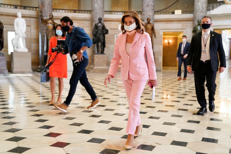 Speaker of the House Nancy Pelosi walks through the U.S.