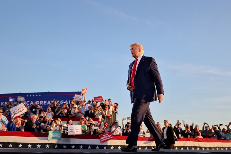 U.S. President Donald Trump holds a campaign rally in Londonderry