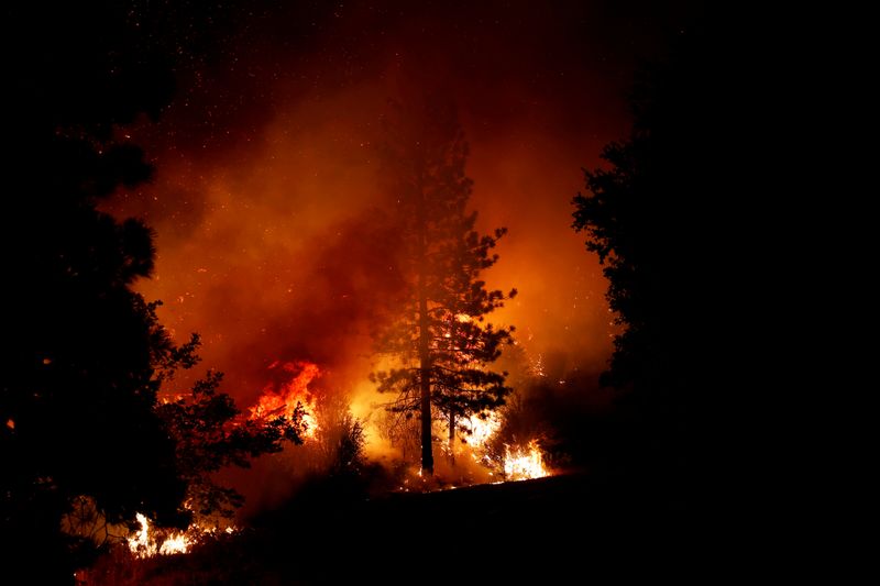 FILE PHOTO: Creek Fire rages in Tollhouse