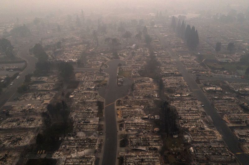 The gutted Medford Estates neighborhood in the aftermath of the
