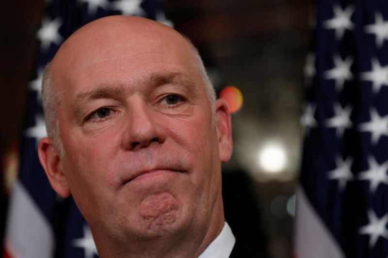 Rep. Greg Gianforte (R-MT) speaks with reporters prior to a