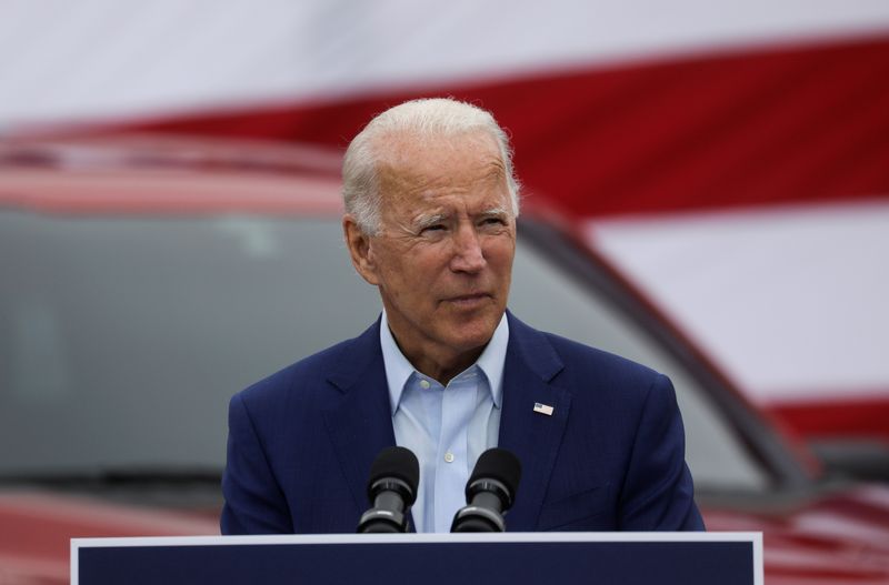 Democratic U.S. presidential nominee Joe Biden campaigns in Warren, Michigan
