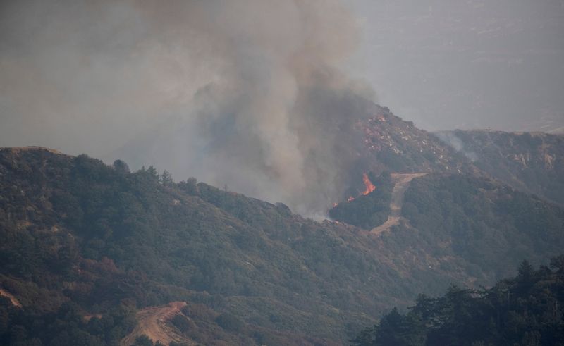 FILE PHOTO: The Bobcat Fire burns near Mount Wilson Observatory