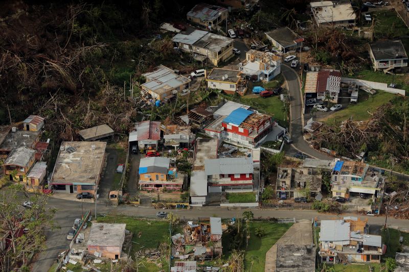 FILE PHOTO: Buildings damaged by Hurricane Maria are seen in