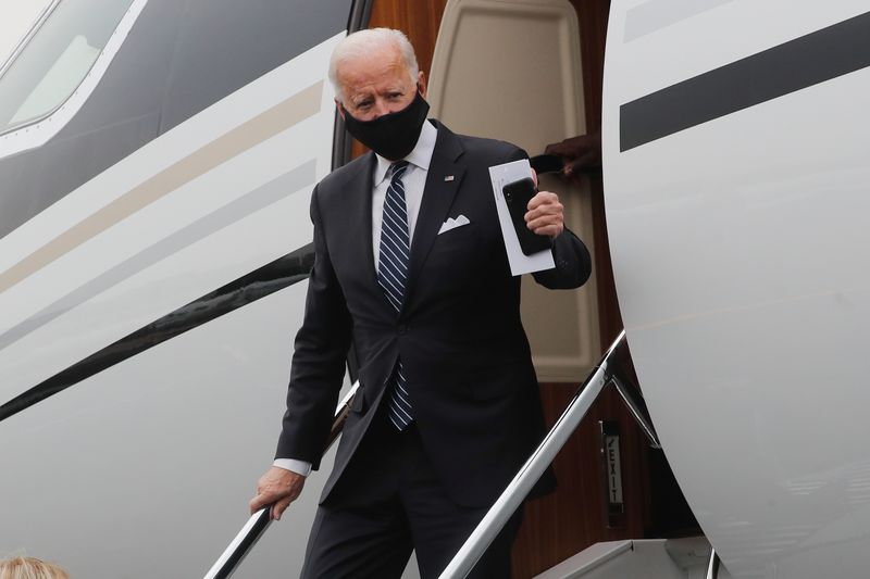 U.S. presidential candidate Biden arrives to attend services for Supreme