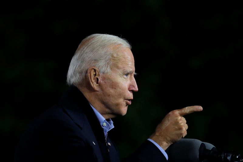 U.S. Democratic presidential candidate and former Vice President Biden campaigns