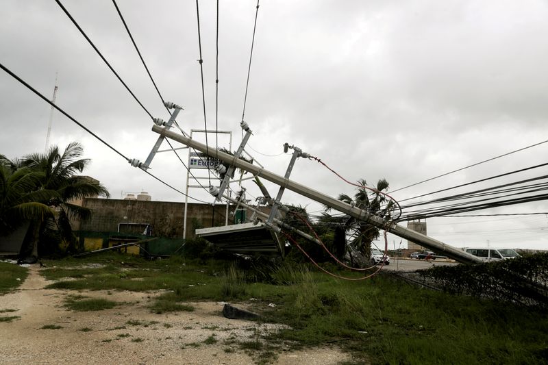 FILE PHOTO: Hurricane Delta passes through Cancun