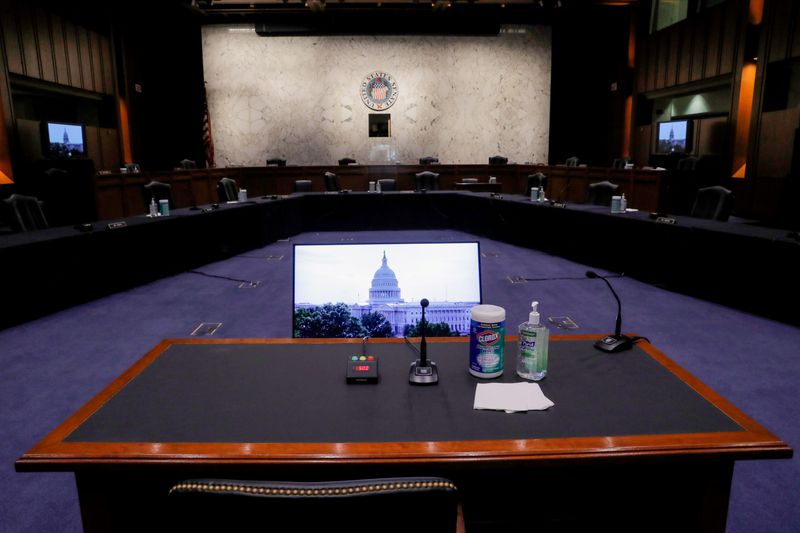 FILE PHOTO: The witness table sits ready for Supreme Court