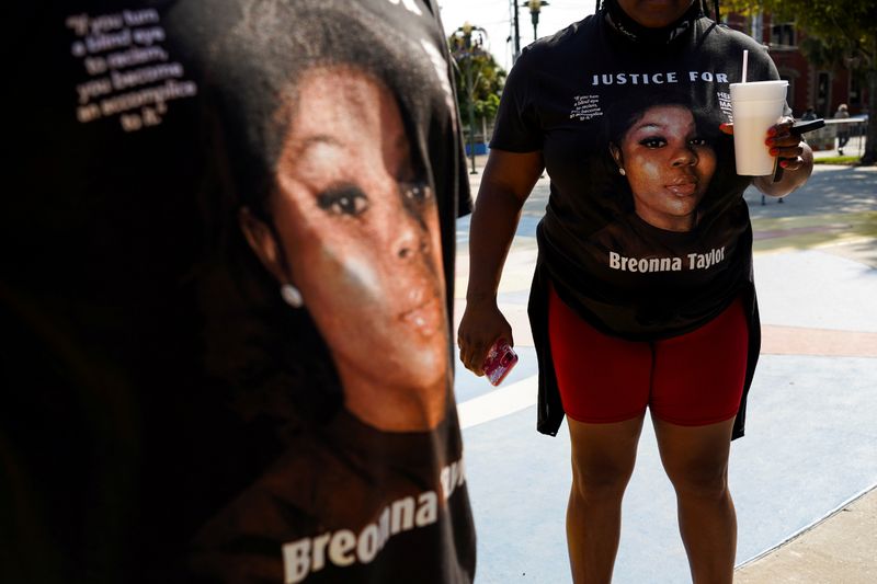 FILE PHOTO: People wear Breonna Taylor t-shirts in Lafayette, Louisiana,