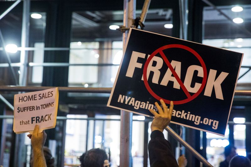 FILE PHOTO: Protesters demonstrate against fracking in New York