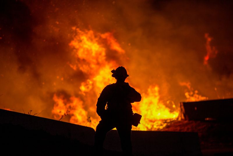 Firefighters tackle the Blue Ridge Fire in Yorba Linda