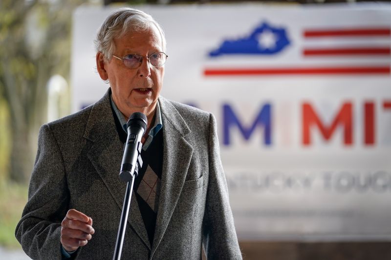 Mitch McConnell attends a campaign event in Smithfield, Kentucky