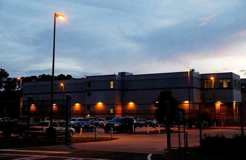 The Chatham County Jail sits at sunset in Savannah, Georgia