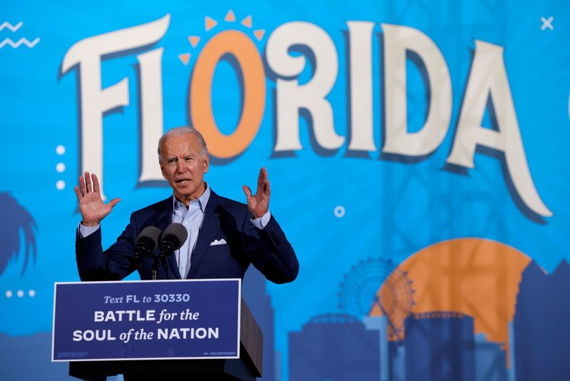 Democratic U.S. presidential nominee and former Vice President Biden campaigns