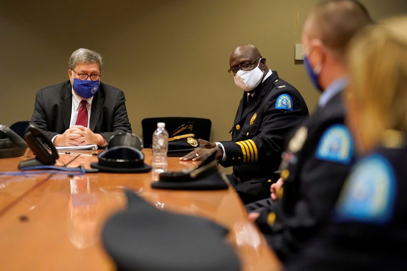 FILE PHOTO: U.S. Attorney General William Barr meets with members