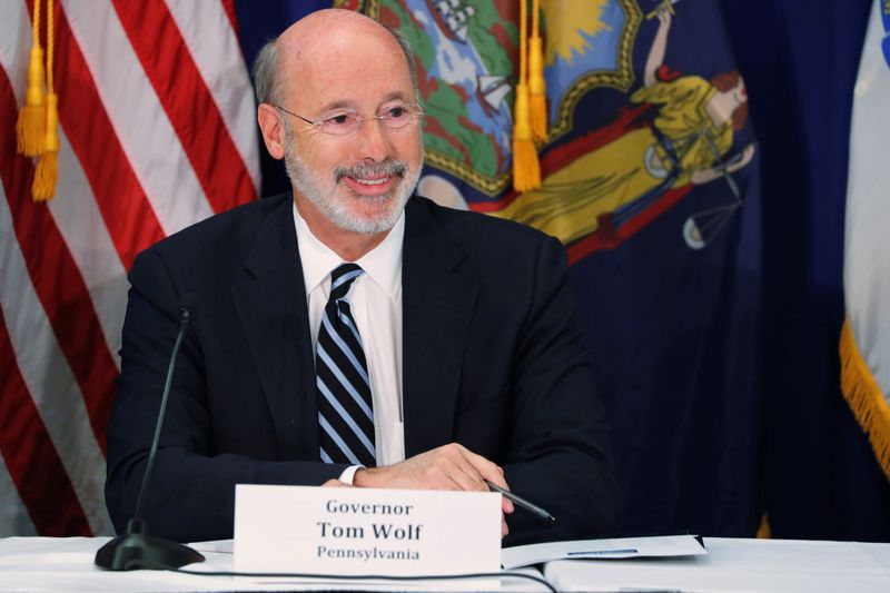 Pennsylvania Governor Tom Wolf takes part in a regional cannabis