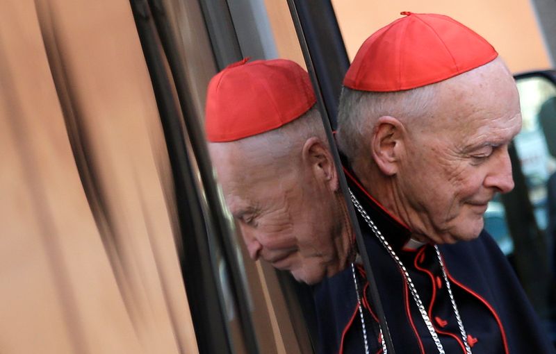 U.S. Cardinal McCarrick arrives for a meeting at the Synod
