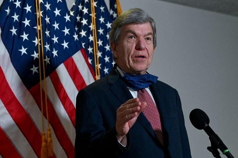 FILE PHOTO: U.S. Senator Roy Blunt  speaks to reporters