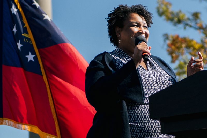 Former Georgia House of Representatives Minority Leader Stacey Abrams speaks